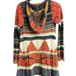 Mudd Orange and Gray Cardigan Sweater with Waterfall Front Photo 1