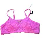 Aerie  Real‎ Power Wireless Push Up Joy Hot Pink Floral Lace Bra Sz 34B NEW Photo 0