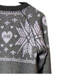 PINK - Victoria's Secret Victoria’s Secret Pink Oversized Heart Long Sleeve Crew Neck Sweater Grey XS Photo 7