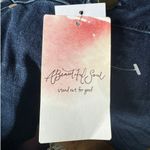 A Beautiful Soul Jeans Women 12 NWT Flare Denim Dark Stormy Night Raw Hem Boho Blue Photo 5