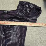 PatBO Purple Metallic Ruched Mini Dress Size 2 Shimmer Puff Sleeve Whimsy Goth Purple Photo 6