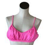 Free People NWOT MOVEMENT RUCHED NEON PINK CROP TOP LARGE Photo 1