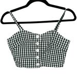 Petite Studio Top Womens XXS Green White Gingham Plaid Camisole Crop Top Photo 1