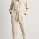 Alex Mill Expedition Women's White Belted Long Sleeve Skinny Overalls Jumpsuit S Photo 0