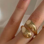 Boutique NEW Chunky Yellow Gold Plated Sterling Silver Open Wrap‎ Band Ring, Adjustable Photo 0