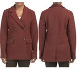 Rachel Zoe NEW Wool Pea Coat Double Breasted Burnt Orange Small Jacket Photo 1