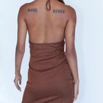 Princess Polly NWT  Lenny Brown Polka Dot Halter Mini Dress Size 4 Photo 1