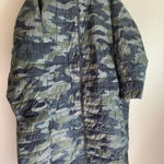 Torrid  Camo Trench Coat Jacket Women Size 6 Medium Green Black Winter Puffer Photo 0