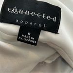 Connected Apparel CONNECTED floral dress size 8 white purple lined pleated padded bust zipper Photo 7