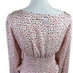 Princess Polly  Women's Red White Ariah Blouse Dot Print Size 4 Photo 3