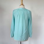 Lilly Pulitzer Solid Silk Long Sleeve Blouse with Mandarin Collar Photo 7