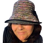 GRACE HATS BLACK & PINK CLOCHE STYLE COTTON & PAPER HAT Multiple Photo 7