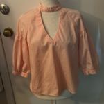 Bleuh Ciel  Peach V-Neck Chocker Blouse M  Balloon Sleeve Fairycore Whimsygoth Photo 0