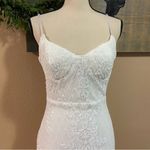 Lulus NWOT The  Moonlit Love White Sequin Bustier Sleeveless Midi Dress Photo 2