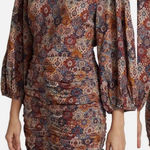RHODE Sasha ruched mini‎ Dress Tabriz long sleeves Size Medium vacation summer Photo 0