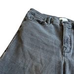 Good American  Straight Leg Jeans Grey Chewed Hem Stretch Cotton Size 6 Women's Photo 3