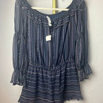 Allison New York Navy Short Off Shoulder Romper NWT Sz. M Blue Size M Photo 0