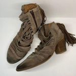 Jeffrey Campbell Taupe Suede Tassel Strappy Boots Size 8 Photo 0