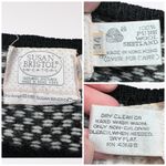 Susan Bristol Vintage 80s Shetland Wool Nordic Sweater Black White Small Photo 2