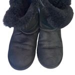 UGG  Black Leather Bailey Button Boots Size 6 #5991 Photo 2