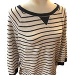 Ralph Lauren Striped Pullover Top‎ with Drawstring Waist, 3/4 Sleeves, Striped Photo 0
