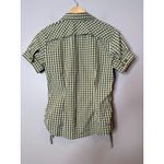 The North Face Green Gingham Plaid Side Cinch Button Up Nylon Shirt Short Sleeve S Photo 4