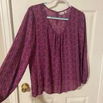 kim rogers Red Long Sleeve Relaxed Blouse Large Photo 0