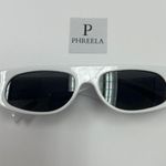90s Style Oval Small White Sunglasses Photo 4