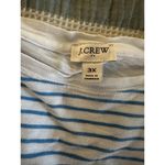 J.Crew Women's Plus Raglan Girlfriend Crewneck Long-Sleeve Blue White 3XL Photo 4