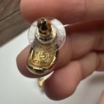 Swavorski Swarovski Crystal Clear Pave Gold Tone Stud Pierced Earrings (Swan Marked) Photo 7