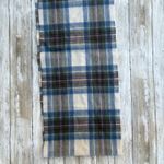 Lochmere Tartan Plaid Cashmere Scarf Blue Fringe Heritage Cozycore Preppy 60” Photo 5