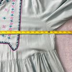 SheIn CURVE Maxi Dress Boho Embroidered Tiered Blue Long Sleeve 3XL Photo 8