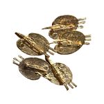 6 Vintage Gold Tone Artists Painters Pallet & Brushes Brooch Pin 2” Photo 6