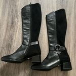 Hispanitas Women’s Black Leather Suede Tall Boot Riding Boots with Stretch 36 Size 5 Photo 1