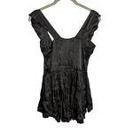 Free People NEW Vanessa Mooney Elisabeth Romper Mini Dress‎ Size XS Black Satin Photo 6