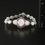 STERLING SILVER 925 MOONSTONE, TOPAZ AND GARNET TENNIS BRACELET White Photo 2