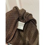Paolo Bizzini brown knit sheer metallic cowl neck scalloped hem top size IT 40 Photo 3