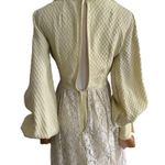 Vintage Bridgerton Inspired Yellow dress lace overlay long sleeves size X Small Photo 11