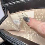 Kate Spade New York Black Cream Pink Stripe Spade Pattern Zip Around Wallet Photo 7