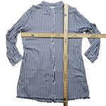 Tommy Bahama  Chambray Striped Boyfriend Beach Cover Up Shirt Womens Large Photo 3