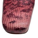 Bisou Bisou new  ❥ Python Leather Square Toe Sculptural Wood Heel Pumps ❥ Pink Photo 10