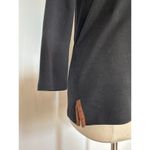 Ralph Lauren  V Neck Black Tunic Accented Faux Leather Trim Top Size L Photo 3