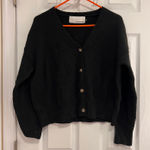 Pink Martini  Black Cozy Knit Button Up Cardigan Photo 0