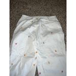 Rafaella  Women's‎ White with embroidered flowers capris size 4 Photo 8