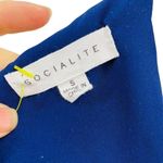 Socialite Women's Blue Black Lace Trim Sleeveless Bodysuit Racerback Small Photo 7