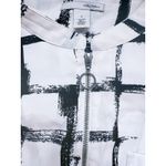 Halogen Half Zip Checker Tunic Top Small White Black Photo 4