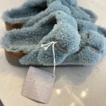 Birkenstock Arizona Big Buckle Genuine Shearling Slide Sandal in Faded Aqua Photo 4