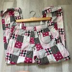 Aerie Patchwork Pants straight leg womens Pink (xlarge) retro loungewear hippie Photo 4