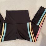 Beach Riot  Black Leggings with Rainbow Stripes Photo 2