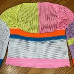 Neon Crocheted Cropped Sweater Pink Photo 8
